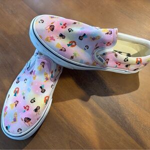 Vans Slip-On Sneakers Pink Multicolor Disney Princess Print
